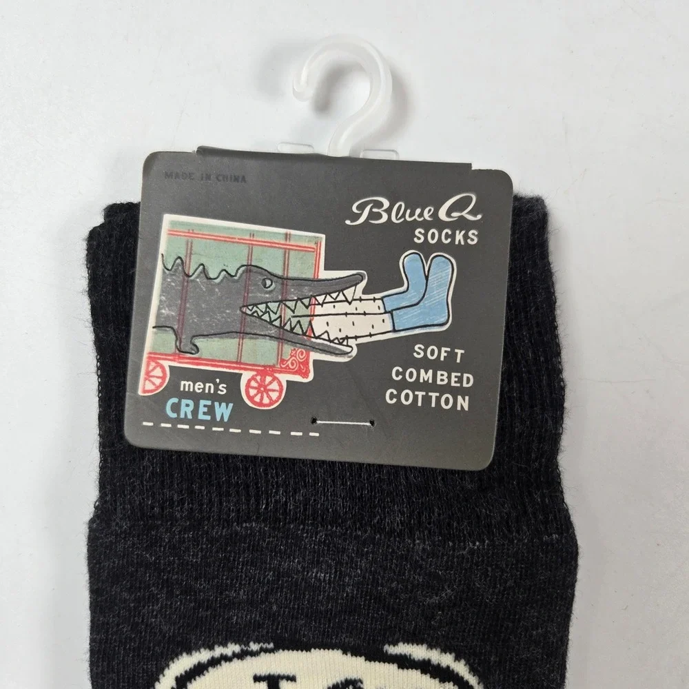 Blue Q Get Sh*t Done Later Mens 7-12 Gray Novelty Funny Gag Gift Crew Socks NEW